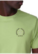 Thumbnail T-shirt en coton vert uni avec une coupe droite et un col rond - Image 4