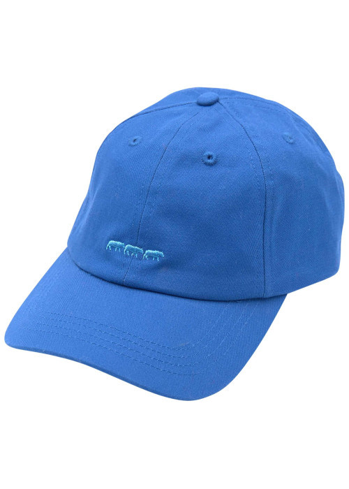 Casquette en coton biologique bleue unie avec une fermeture strapback