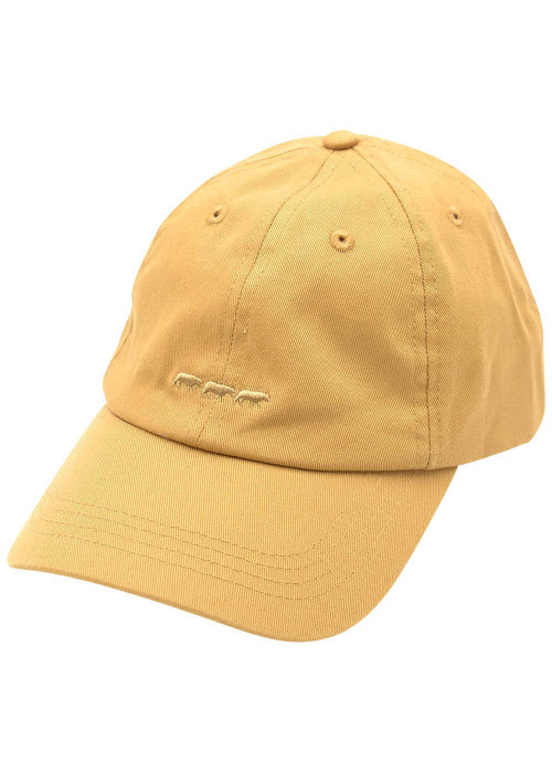 Casquette en coton biologique moutarde unie avec une fermeture strapback