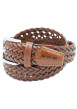 Thumbnail Ceinture en cuir marron uni tressée avec une boucle à ardillon - Image 2