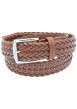 Thumbnail Ceinture en cuir marron uni tressée avec une boucle à ardillon - Image 3