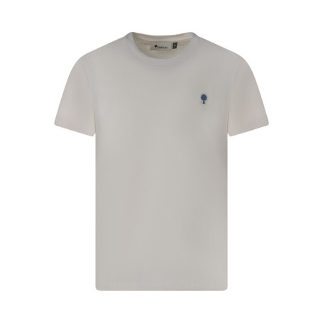 T-shirt en coton écru uni pourvu d'une coupe...