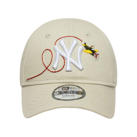 Casquette en coton beige à imprimé avec une...