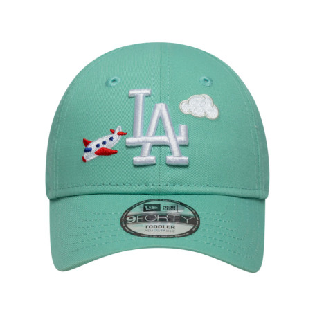 Casquette en coton turquoise à imprimé avec une...