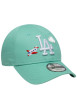 Thumbnail Casquette en coton turquoise à imprimé avec une bande auto-agrippante - Image 3