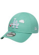 Thumbnail Casquette en coton turquoise à imprimé avec une bande auto-agrippante - Image 4