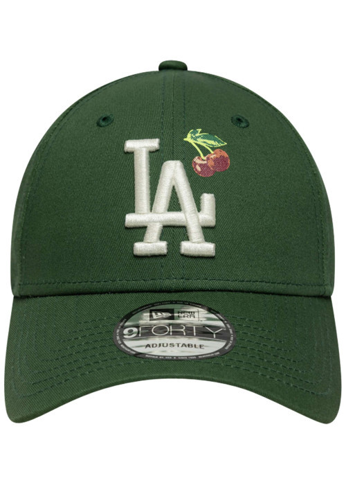 Casquette en coton verte à imprimé avec une fermeture à strapback