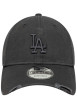Thumbnail Casquette en coton gris foncé effet abîmé avec une fermeture strapback