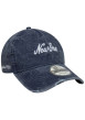 Thumbnail Casquette en coton marine unie effet délavé avec fermeture strapback - Image 3
