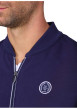 Thumbnail Gilet en coton mélangé marine uni avec une coupe droite et un col montant - Image 3