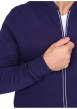 Thumbnail Gilet en coton mélangé marine uni avec une coupe droite et un col montant - Image 4