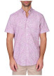 Thumbnail Chemise en coton biologique rose à motifs avec une coupe droite