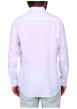 Thumbnail Chemise en lin blanche unie avec une coupe droite et un col boutonné - Image 2
