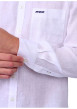 Thumbnail Chemise en lin blanche unie avec une coupe droite et un col boutonné - Image 3