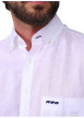Thumbnail Chemise en lin blanche unie avec une coupe droite et un col boutonné - Image 4