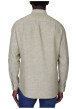 Thumbnail Chemise en lin kaki unie avec une coupe droite et un col boutonné - Image 2