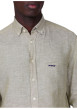 Thumbnail Chemise en lin kaki unie avec une coupe droite et un col boutonné - Image 3