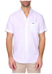 Thumbnail Chemise en lin blanche unie avec une coupe droite et un col boutonné