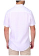 Thumbnail Chemise en lin blanche unie avec une coupe droite et un col boutonné - Image 2