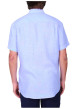 Thumbnail Chemise en lin bleu ciel unie avec une coupe droite et un col boutonné - Image 2
