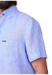 Thumbnail Chemise en lin bleu ciel unie avec une coupe droite et un col boutonné - Image 4