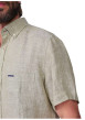 Thumbnail Chemise en lin kaki unie avec une coupe droite et un col boutonné - Image 4