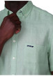 Thumbnail Chemise en lin vert d'eau unie avec une coupe droite et un col boutonné - Image 4