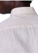 Thumbnail Chemise en lin beige unie avec une coupe droite et un col boutonné - Image 4