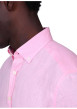 Thumbnail Chemise en lin rose unie avec une coupe droite et un col boutonné - Image 4