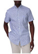 Thumbnail Chemise en coton biologique vert d'eau à motifs avec une coupe droite