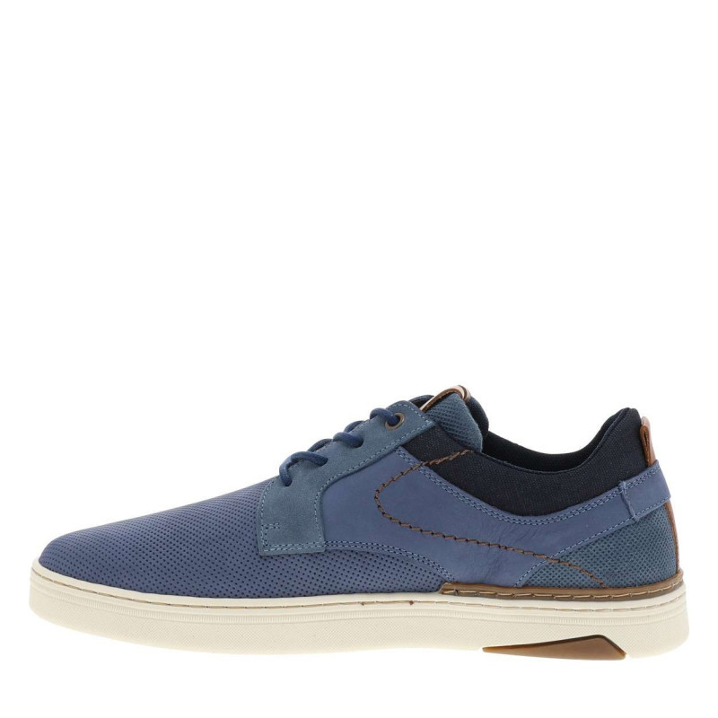 Bullboxer - Sneakers En Cuir Bleues à Talon Plat Avec Des Lacets Ronds Marine - Bleu Bullboxer - Sneakers En Cuir Bleues à Talon Plat Avec Des Lacets Ronds Marine - Bleu