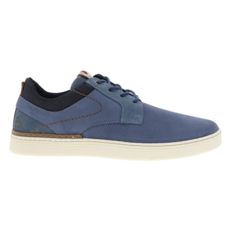 Sneakers en cuir bleues à talon plat avec des...