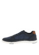 Thumbnail Sneakers bleu marine à talon plat avec des lacets et un zip latéral - Image 2