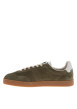 Thumbnail Tennis kaki en cuir à talon plat avec des lacets et revêtement doux - Image 2