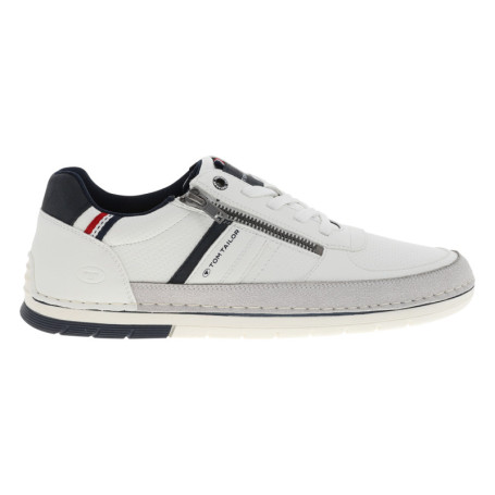 Tennis blanches à talon plat avec des lacets et...