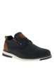 Thumbnail Sneakers bleu marine à talon plat avec des lacets et un zip latéral - Image 3