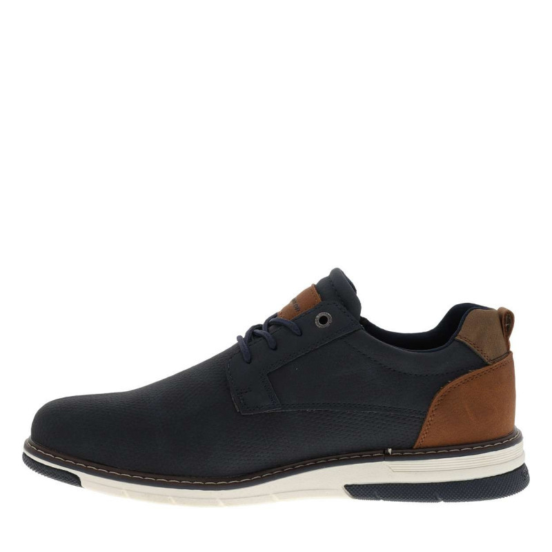 Tom Tailor - Sneakers Bleu Marine à Talon Plat Avec Des Lacets Et Un Zip Latéral - Bleu Foncé Tom Tailor - Sneakers Bleu Marine à Talon Plat Avec Des Lacets Et Un Zip Latéral - Bleu Foncé