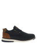 Thumbnail Sneakers bleu marine à talon plat avec des lacets et un zip latéral