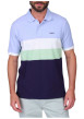 Thumbnail Polo en coton biologique bleu ciel à rayures avec une coupe droite