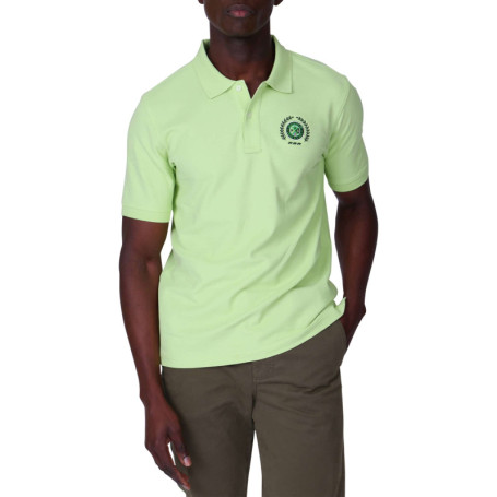 Polo en coton biologique vert uni avec une...