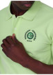 Thumbnail Polo en coton biologique vert uni avec une coupe droite et un col boutonné - Image 3