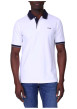 Thumbnail Polo en coton biologique blanc uni avec une coupe droite et un col boutonné
