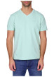 Thumbnail T-shirt vert d’eau uni avec une coupe droite et des manches courtes