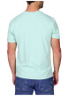 Thumbnail T-shirt vert d’eau uni avec une coupe droite et des manches courtes - Image 2