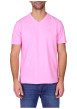 Thumbnail T-shirt rose uni avec une coupe droite et des manches courtes