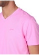 Thumbnail T-shirt rose uni avec une coupe droite et des manches courtes - Image 3