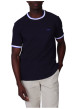 Thumbnail T-shirt en coton biologique marine uni coupe droite col rond