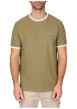 Thumbnail T-shirt en coton biologique kaki uni avec une coupe droite et un col rond