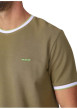 Thumbnail T-shirt en coton biologique kaki uni avec une coupe droite et un col rond - Image 3