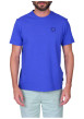 Thumbnail T-shirt en coton biologique bleu uni avec une coupe droite et un col rond
